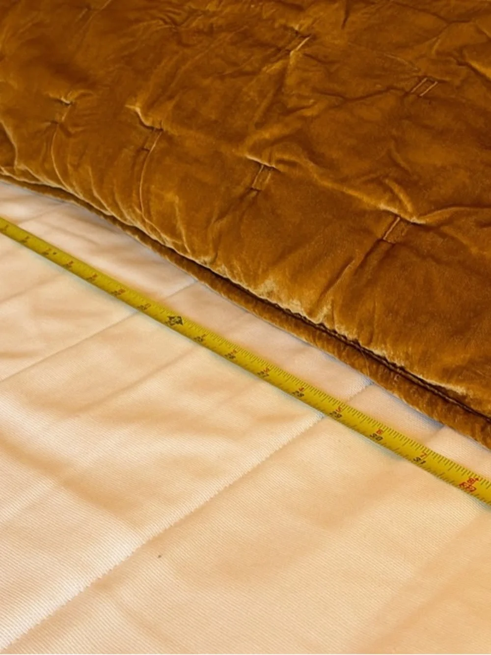 West Elm Golden Velvet Quilt and shams set, matching yellow cushions and throw